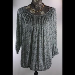 Michael Kors Printed Peasant Blouse